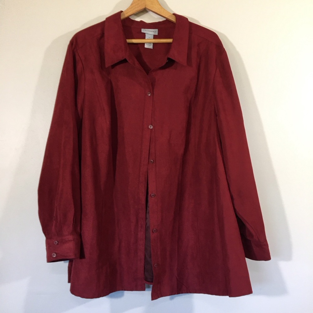 Catherines Red Moleskin Button Up Shirt